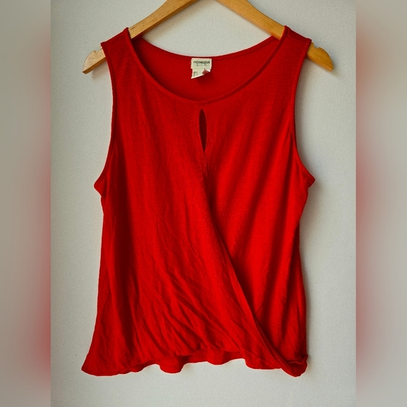 H&M Red Tomato Cut Out Tank Top Sleeveless Size L - Picture 3 of 5